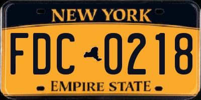 NY license plate FDC0218