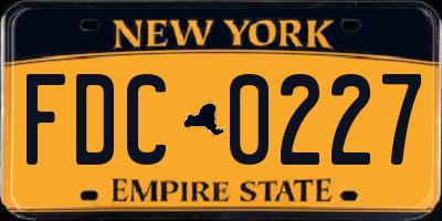 NY license plate FDC0227