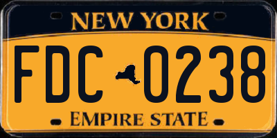 NY license plate FDC0238