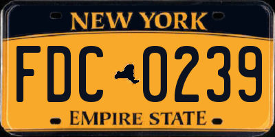 NY license plate FDC0239