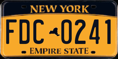 NY license plate FDC0241