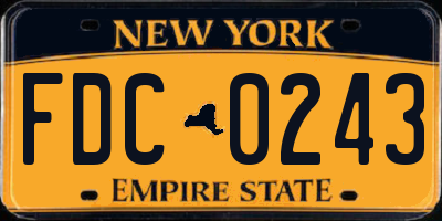 NY license plate FDC0243