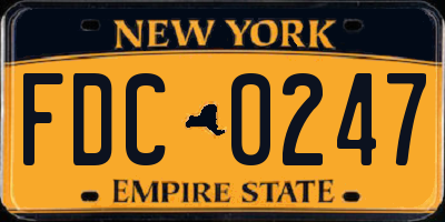 NY license plate FDC0247