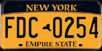 NY license plate FDC0254