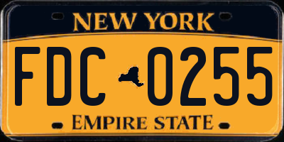 NY license plate FDC0255