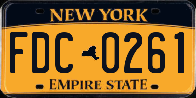 NY license plate FDC0261