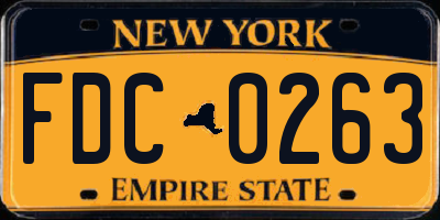 NY license plate FDC0263