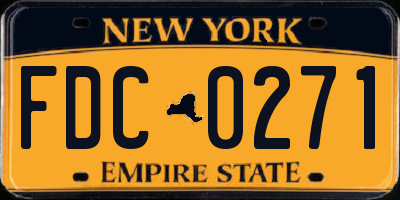 NY license plate FDC0271