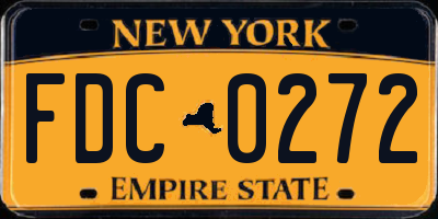 NY license plate FDC0272