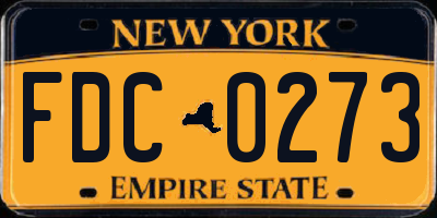 NY license plate FDC0273