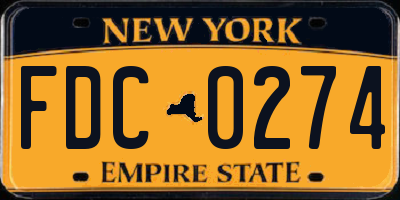 NY license plate FDC0274