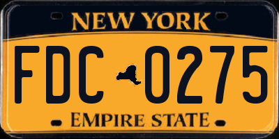 NY license plate FDC0275