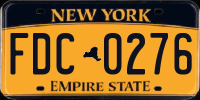 NY license plate FDC0276