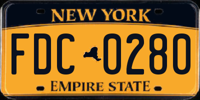 NY license plate FDC0280