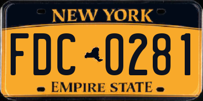 NY license plate FDC0281