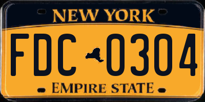 NY license plate FDC0304