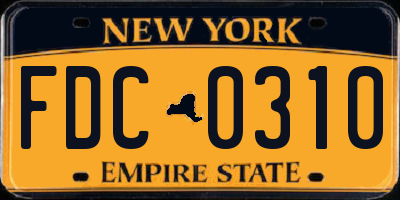 NY license plate FDC0310