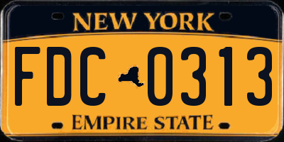 NY license plate FDC0313