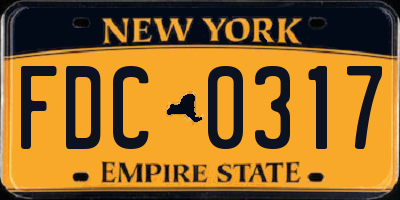 NY license plate FDC0317