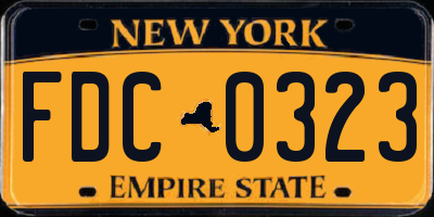 NY license plate FDC0323