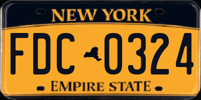 NY license plate FDC0324