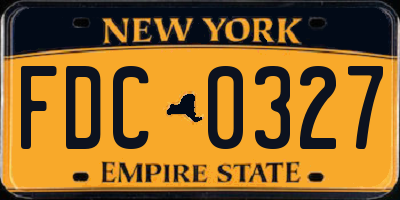 NY license plate FDC0327