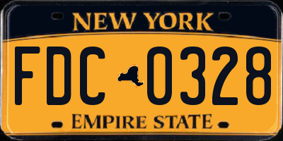 NY license plate FDC0328