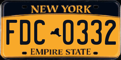 NY license plate FDC0332