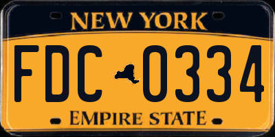 NY license plate FDC0334