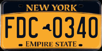 NY license plate FDC0340