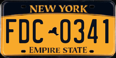 NY license plate FDC0341