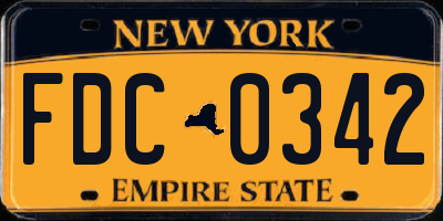 NY license plate FDC0342