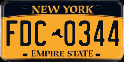 NY license plate FDC0344