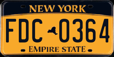 NY license plate FDC0364