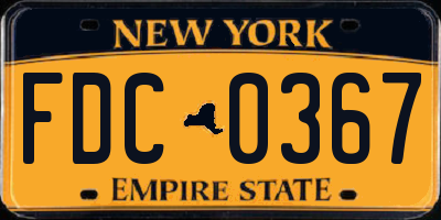 NY license plate FDC0367