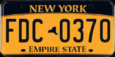 NY license plate FDC0370