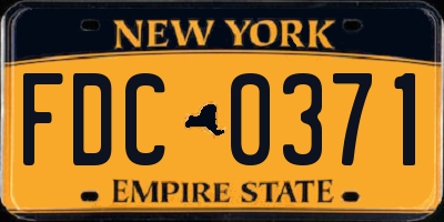 NY license plate FDC0371