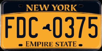 NY license plate FDC0375