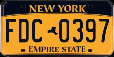 NY license plate FDC0397