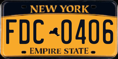 NY license plate FDC0406