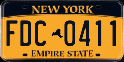 NY license plate FDC0411