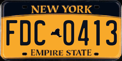 NY license plate FDC0413