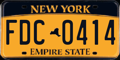 NY license plate FDC0414