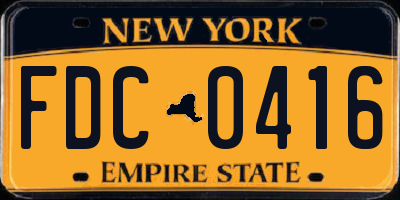 NY license plate FDC0416