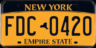 NY license plate FDC0420
