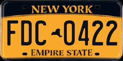 NY license plate FDC0422