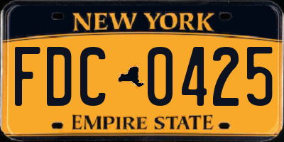 NY license plate FDC0425