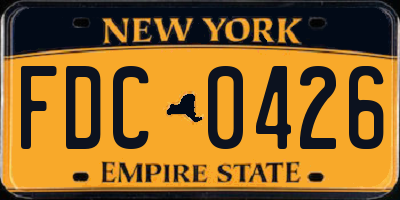 NY license plate FDC0426