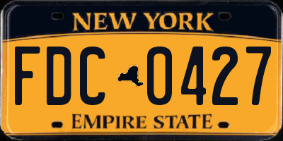 NY license plate FDC0427