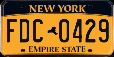 NY license plate FDC0429